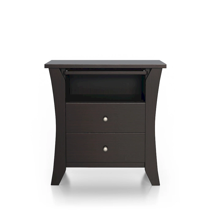 Mendolla Transitional Wood 2-Drawer Nightstand with Shelf by Furniture of America