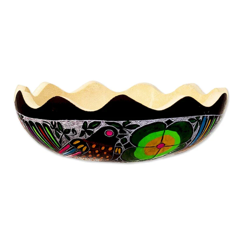 Novica Handmade Sweet Spring Scent Dried Gourd Catchall