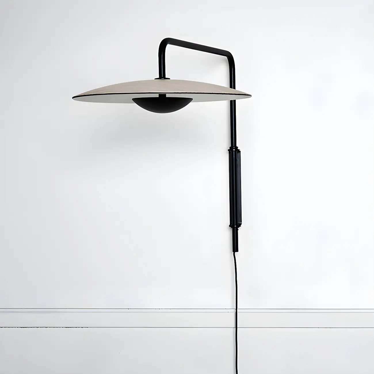 Modern Black Metal Adjustable Swing Arm Wall Light