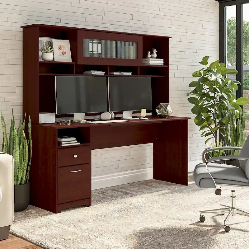 72W Computer Desk with Hutch and Drawers by Bush Furniture