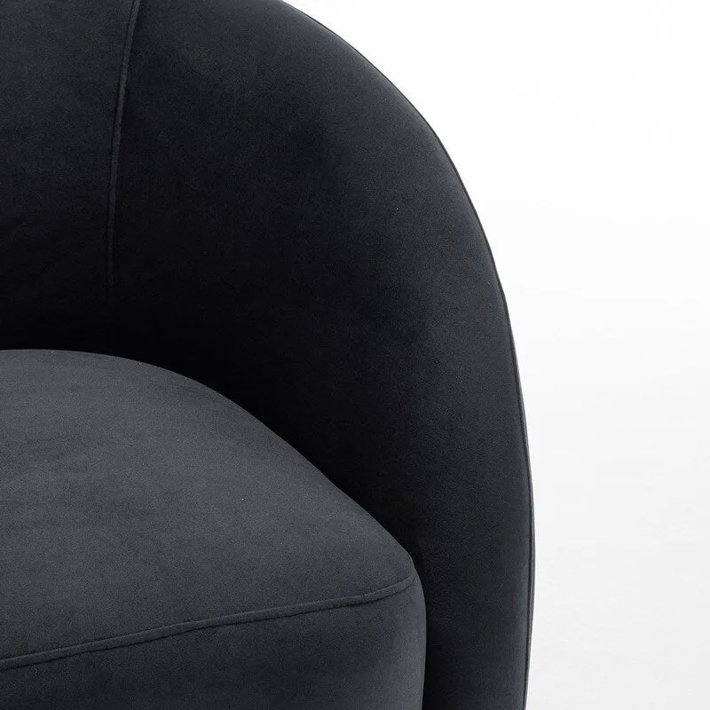 SEYNAR Modern Glam Velvet Upholstered 360 Degree Swivel Accent Armchair