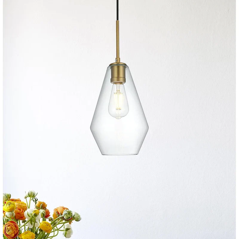 Gerald 1-light Elongated Glass Shade Hanging Pendant Light