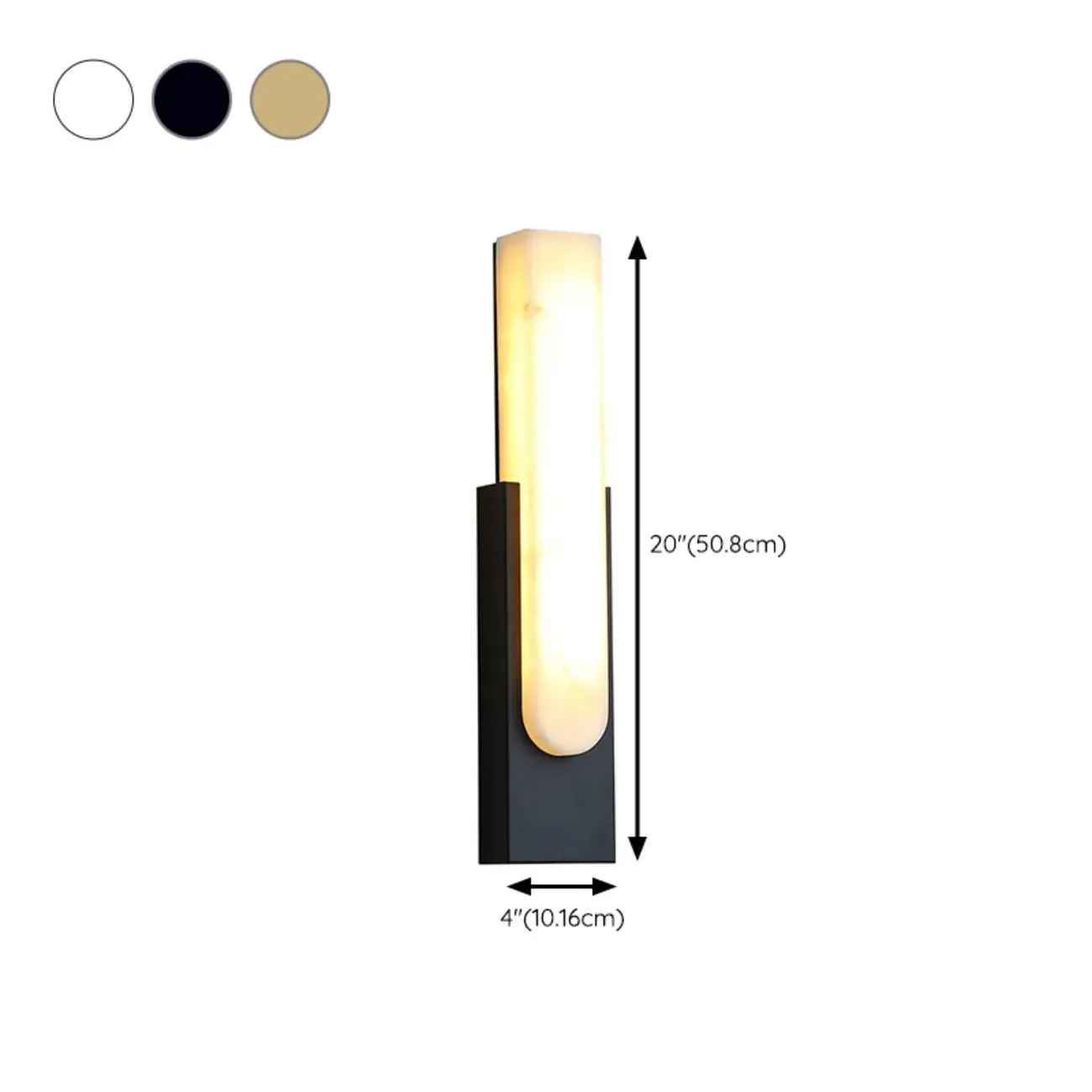 Modern White Stone Metal Wall Sconce Warm Light LED