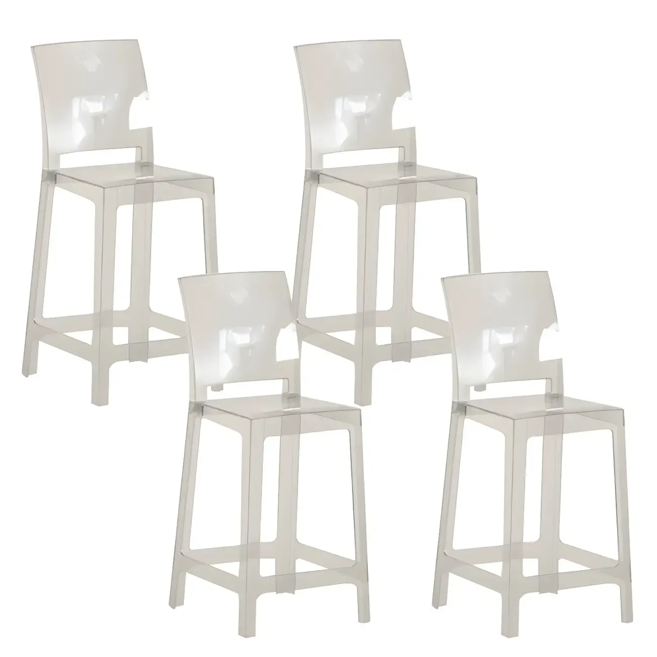 Modern Acrylic Smooth Elegant Circular Backrest Bar Stool