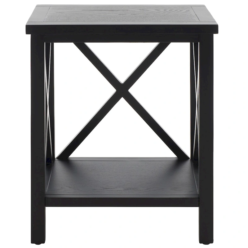 SAFAVIEH Yasumi White Cross Back End Table - 18.1  x 13.4  x 21.5  - 18Wx13Dx22H