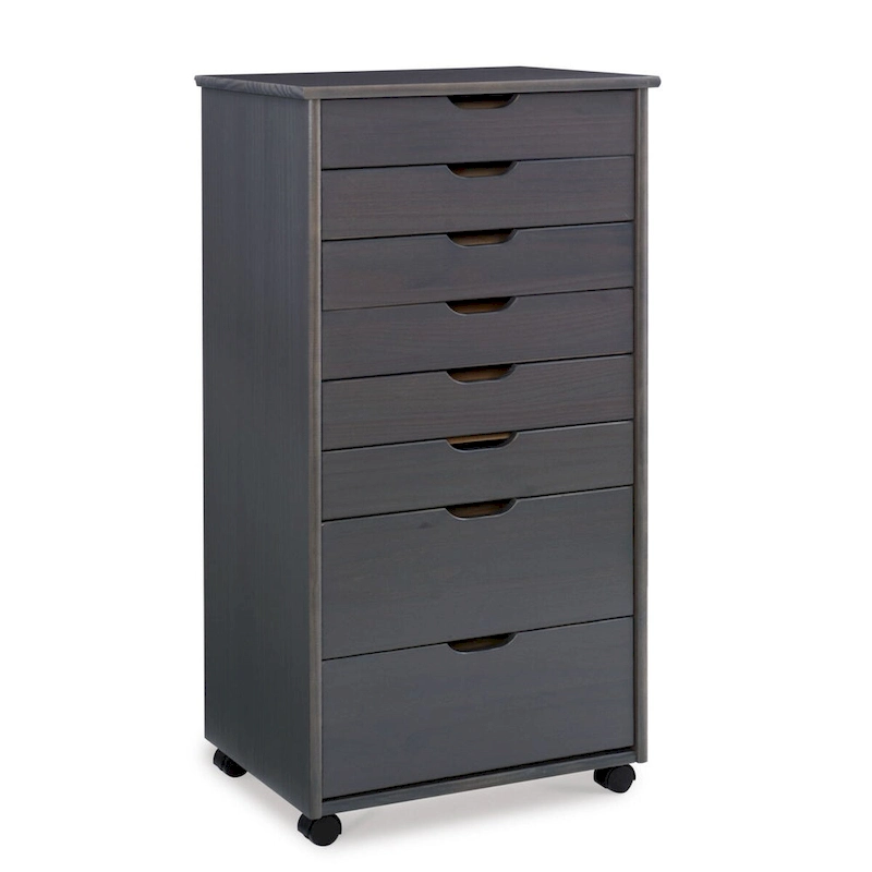 40 Gray Rolling Storage Cabinet with 8 Drawer