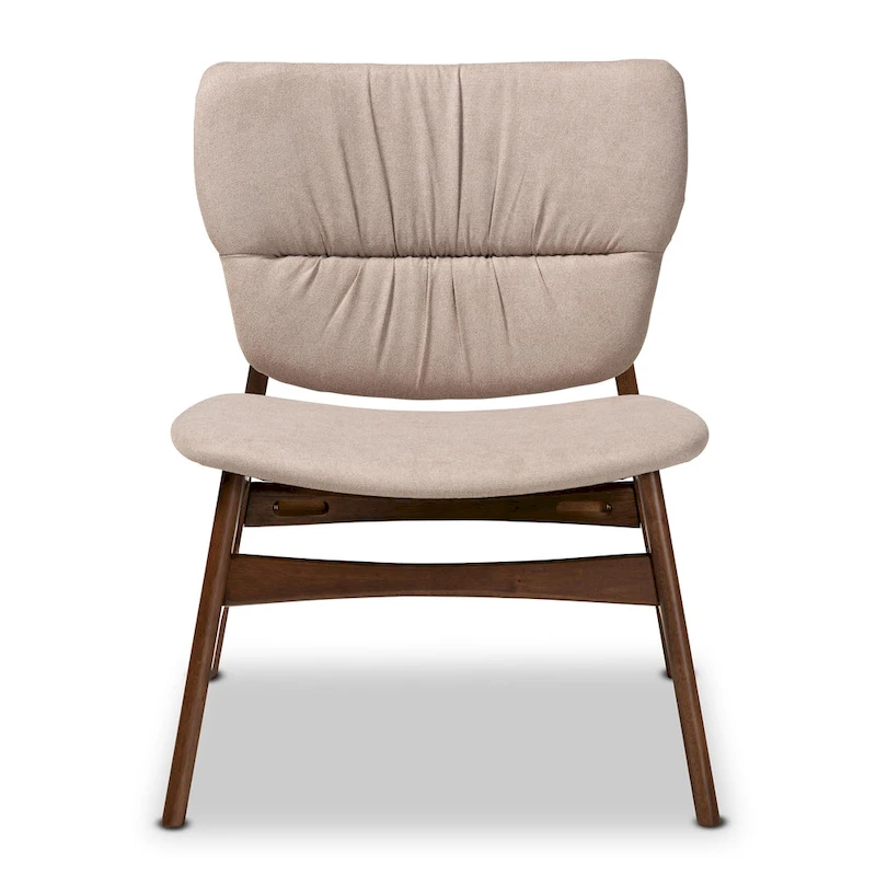 Benito Mid-Century Modern Transitional Fabric and Wood Accent Chair