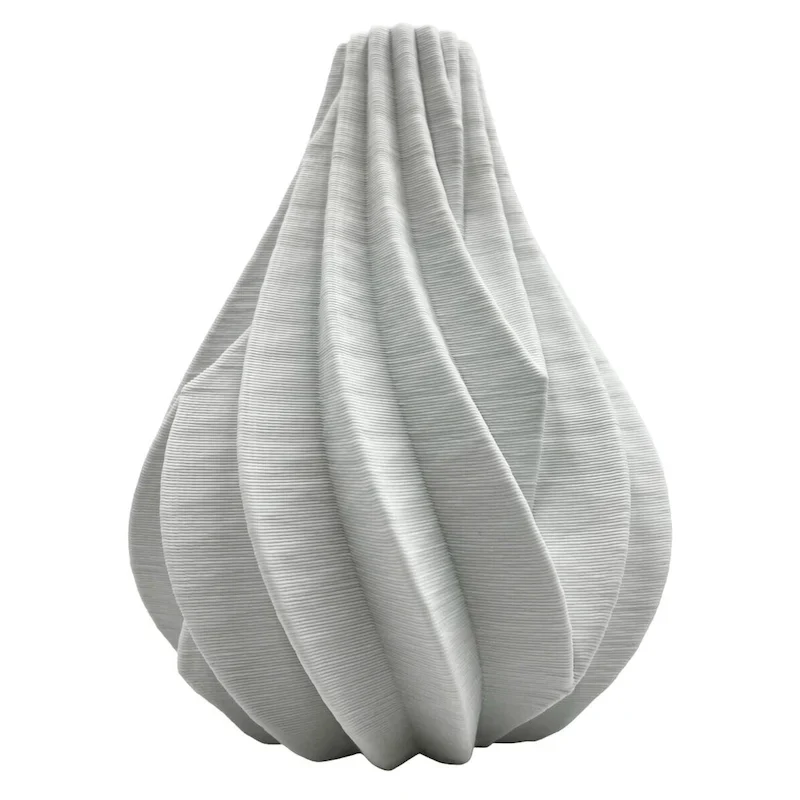 11 Inch Tall Modern White Ceramic Vase