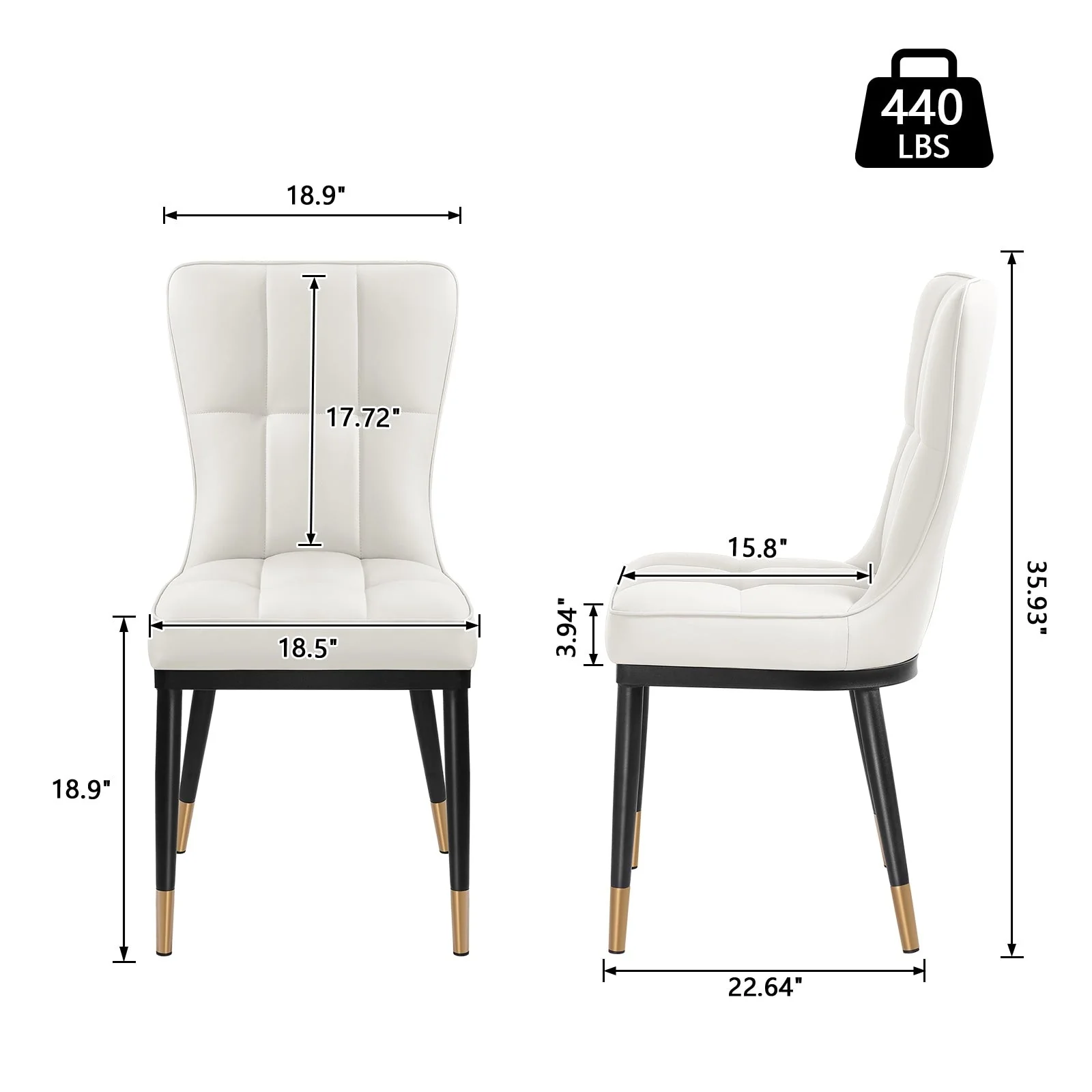 Faux Leather Upholstered Dining Chairs Set of 2/4
