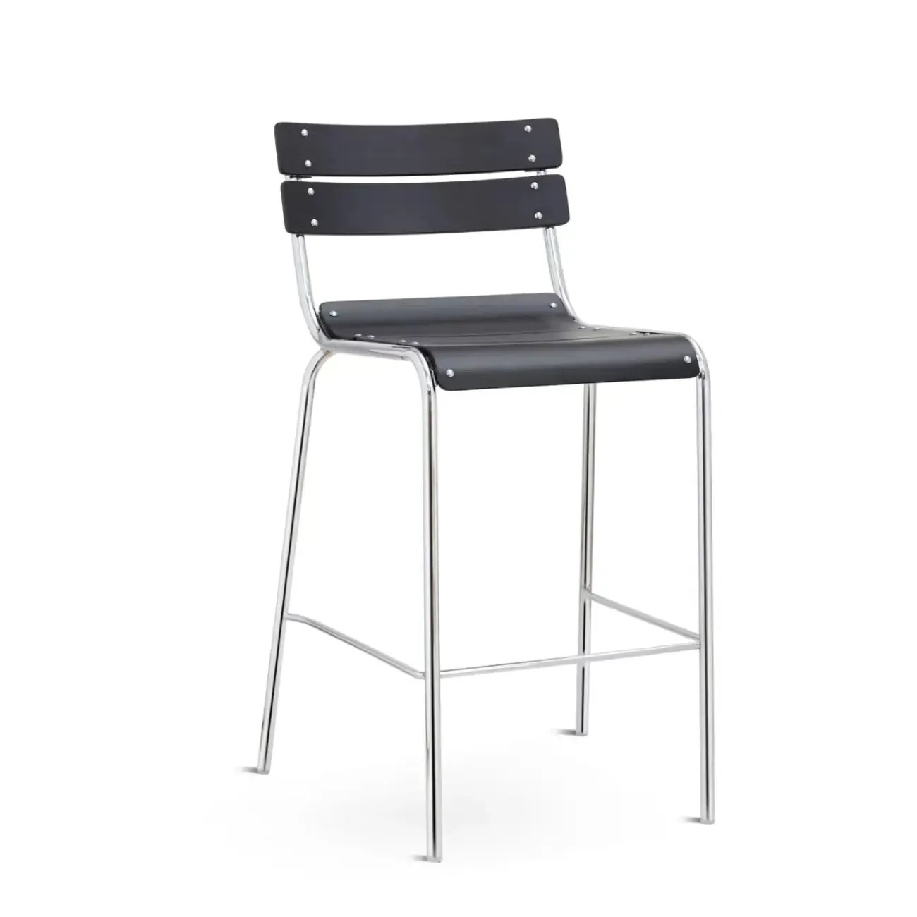 Industrial Metal Frame Wooden Counter Bar Stools with Backs