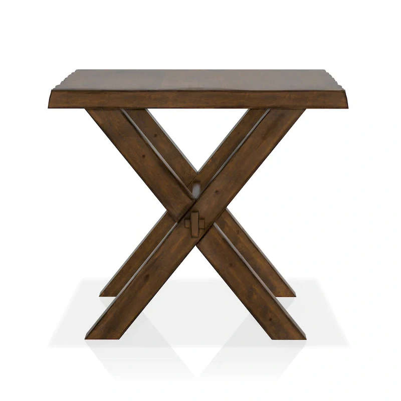 Mav Transitional Walnut 24-inch Solid Wood Side Table by Furniture of America