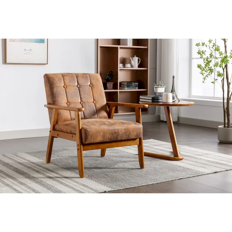 28.74 Tufted Accent Chair with Solid Wood Frame
