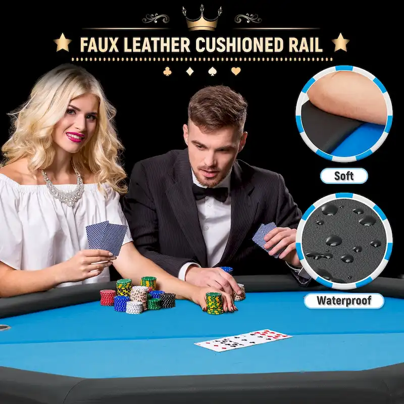 AVAWING 8 Players Game Poker Table Casino Leisure