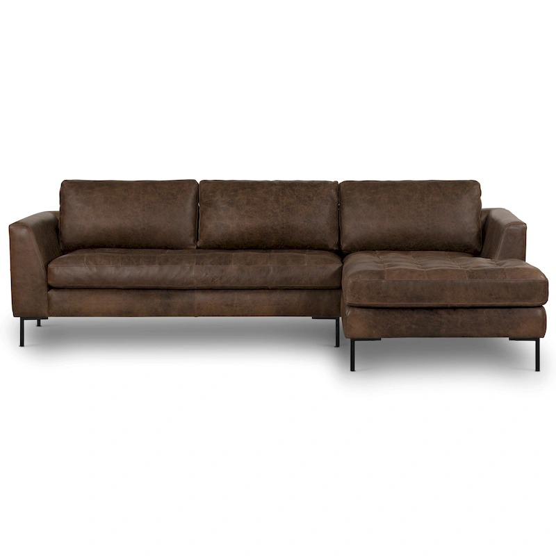Poly & Bark Calle 114 Right-Facing Sectional - Full Grain Genuine Italian Leather