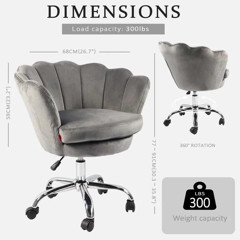 Accent Chair Swivel Vanity Chair Office Desk Chair With Wheels Modern Height Adjustable Pink/Grey/White