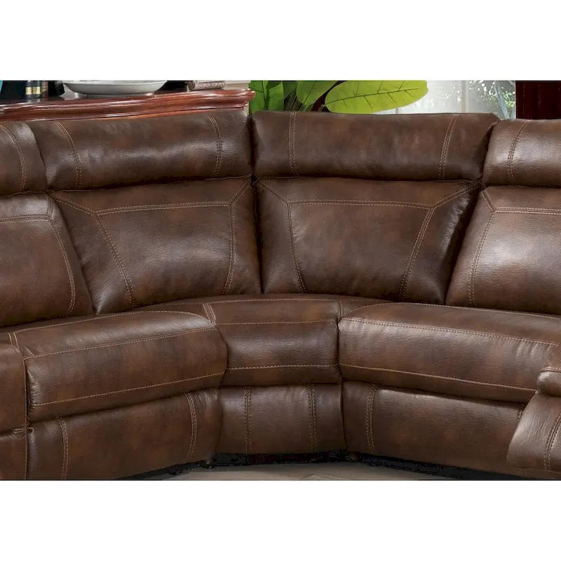 Nicole Reclining Faux Leather Upholstered Sectional Sofa