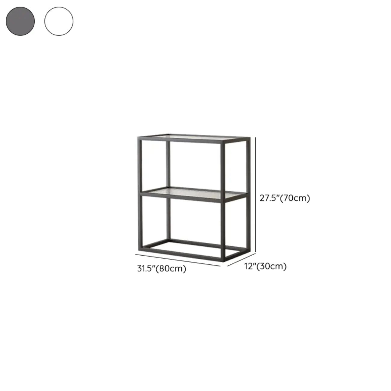 Modern Cube Open Metal Frame Black Bookcase