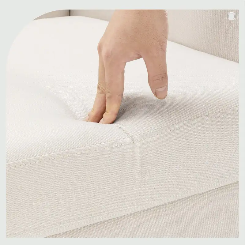 LUE BONA Linen Accent Chair Comfy Living Room Chair with Arms Upholstered Button Tufted Armchair Modern Arm Chairs Set Of 2