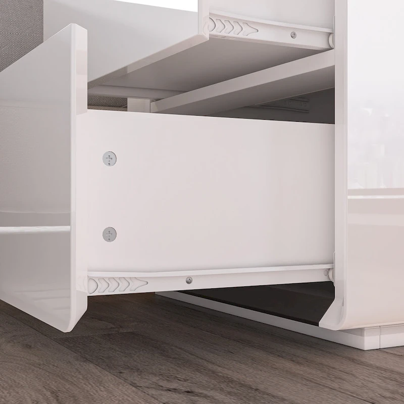 LED Nightstand Modern High Gloss Bedside Table Side Table End Table