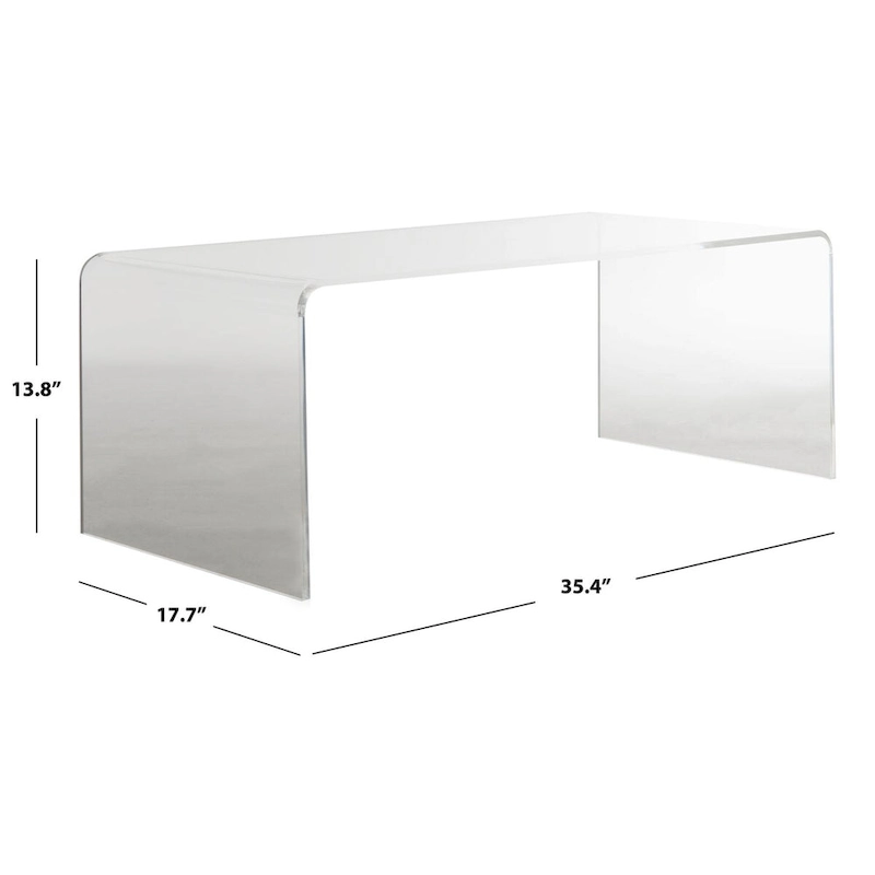 SAFAVIEH Alfredine Clear Acrylic Coffee Table - 35.4 x 17.7 x 13.8 - 35Wx18Dx14H