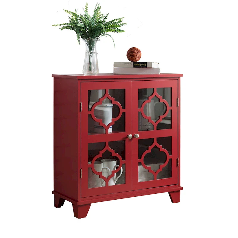 Copper Grove Lunaria Red Finish Wood Door Console Table