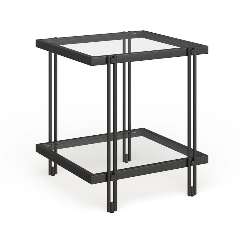 Inez Modern Metal and Glass Side Table