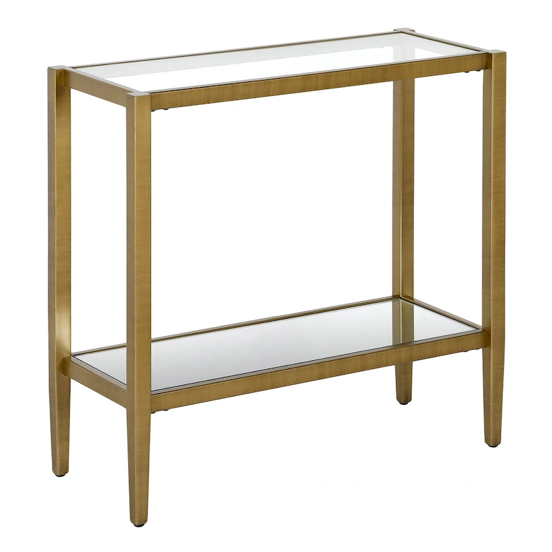 Hera 24 Rectangular Side Table with Glass Shelf