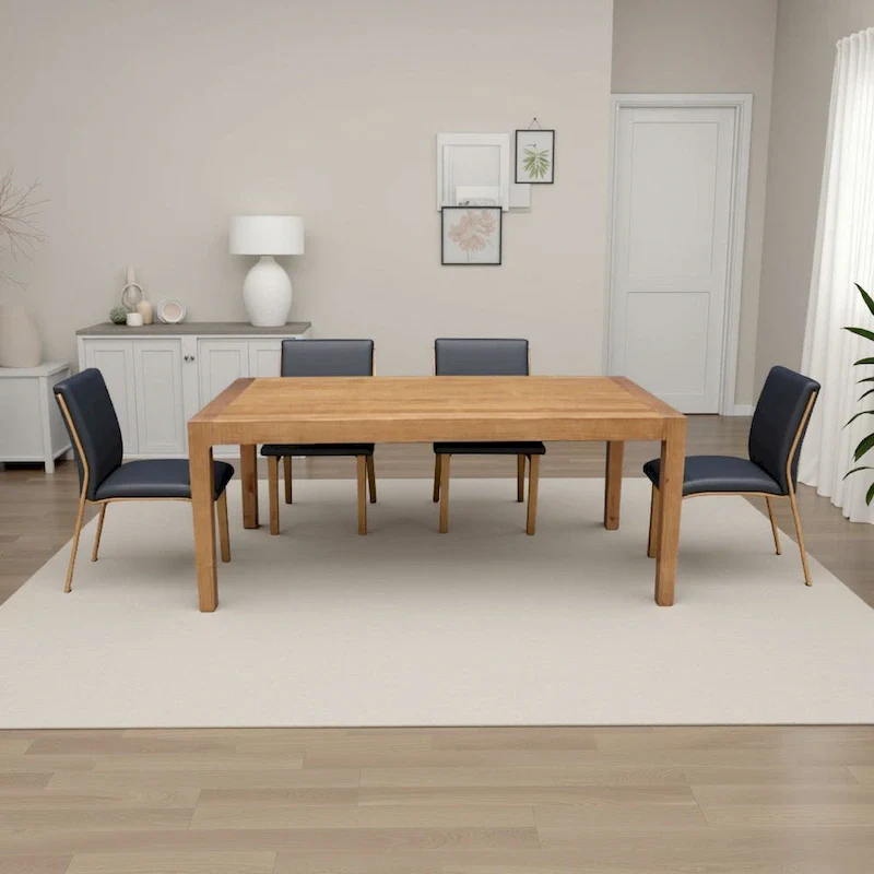 Tuley Dining Table, Pine Wood, Natural Brown, 71 Inch Rectangular Top