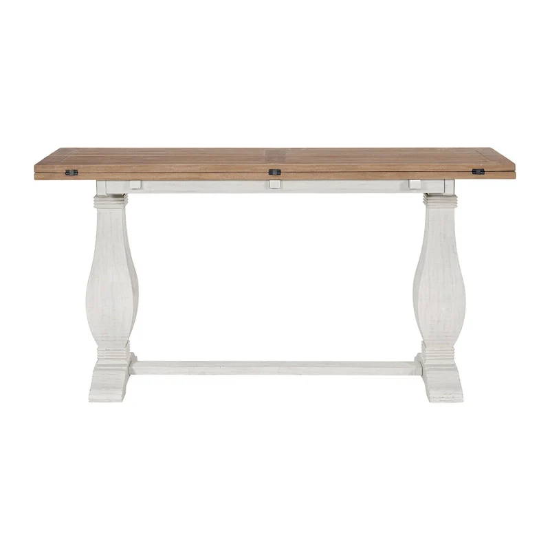 Napa 60 Solid Wood Pedestal Flip-top Sofa Console Table