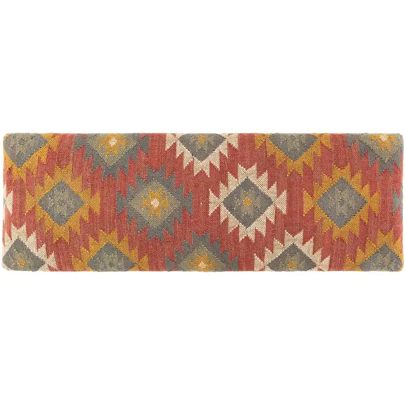 Livabliss Anupama Southwestern Upholstered Jute Bench
