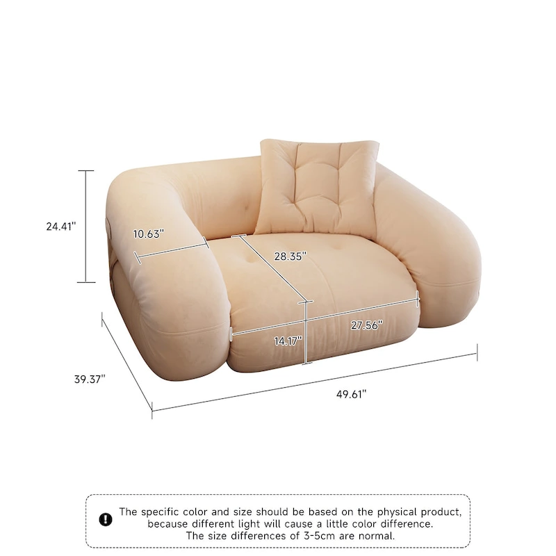 JASIWAY Modern Convertible Sleeper Sofa Chair Bed, White