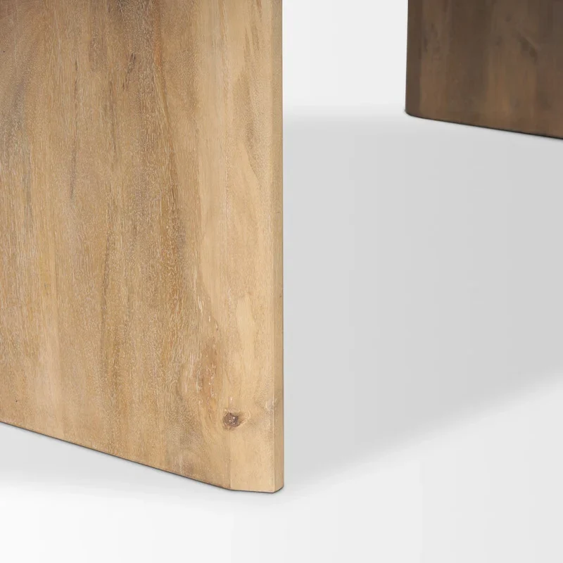 Oval Dining Table w/Light Brown Wood Top & Arched Legs - 86.5L x 39.0W x 30.0H