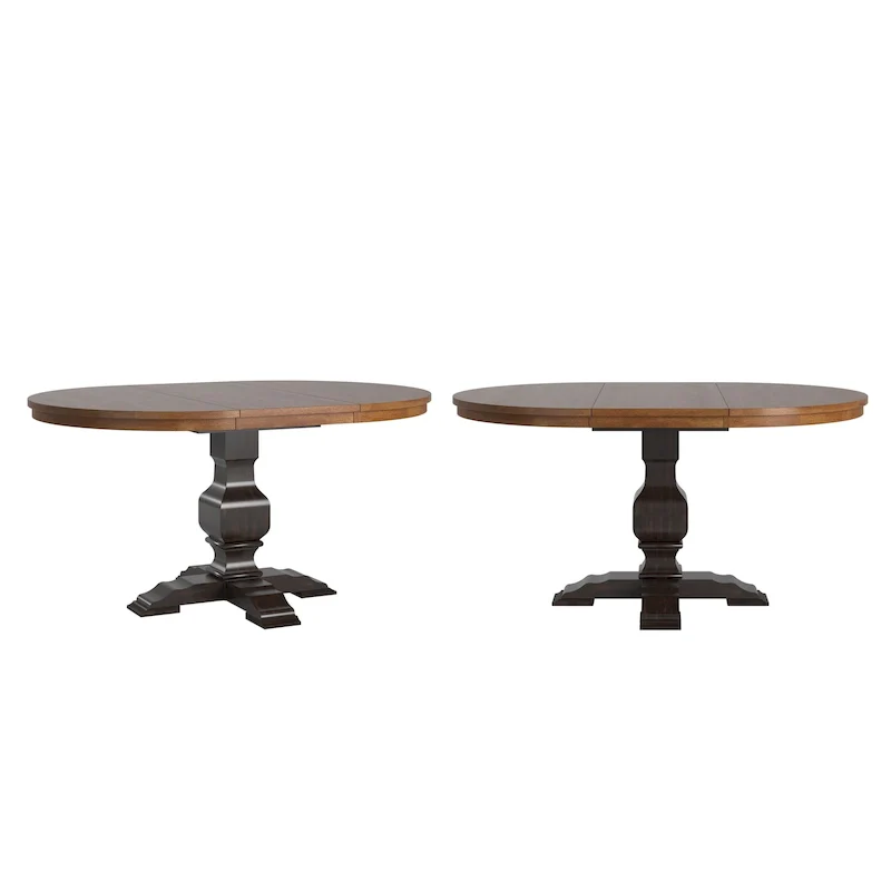 Ronda Two-Tone Oval Solid Wood Top Extending Dining Table