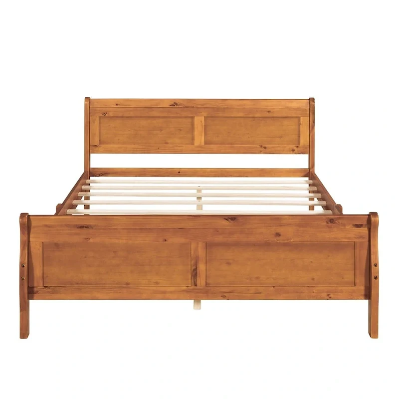 Harper & Bright Designs Wood Twin Sleigh Bed with Headboard and Footboard
