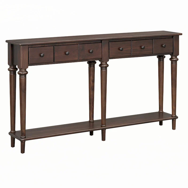 Entryway Table with 4 Drawers(Espresso)