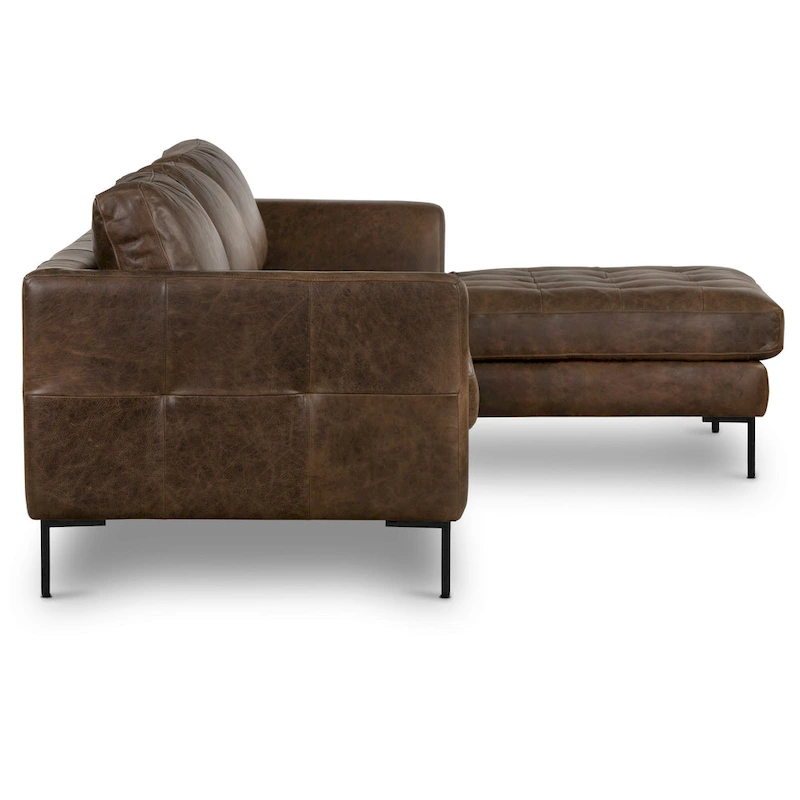 Poly & Bark Calle 114 Right-Facing Sectional - Full Grain Genuine Italian Leather
