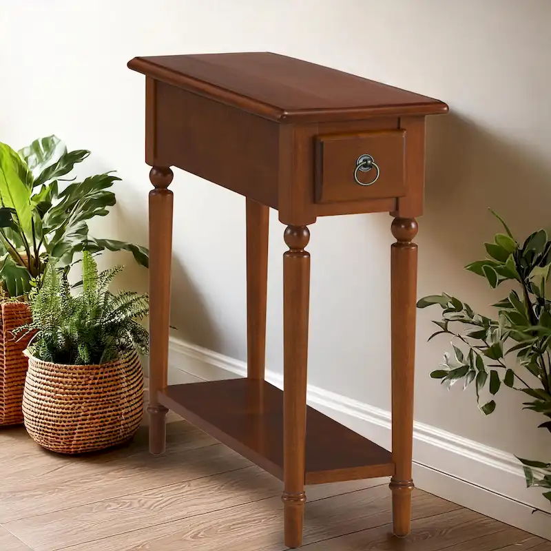 Coastal Chairside Wood Accent Table