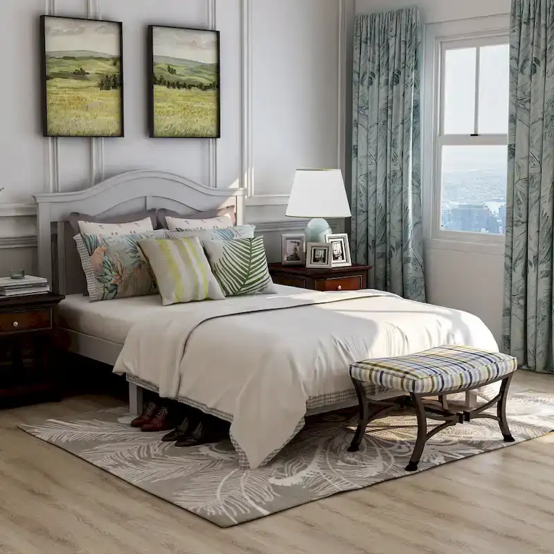 Furniture of America Camile Traditional Full-size Curved Platform Bed