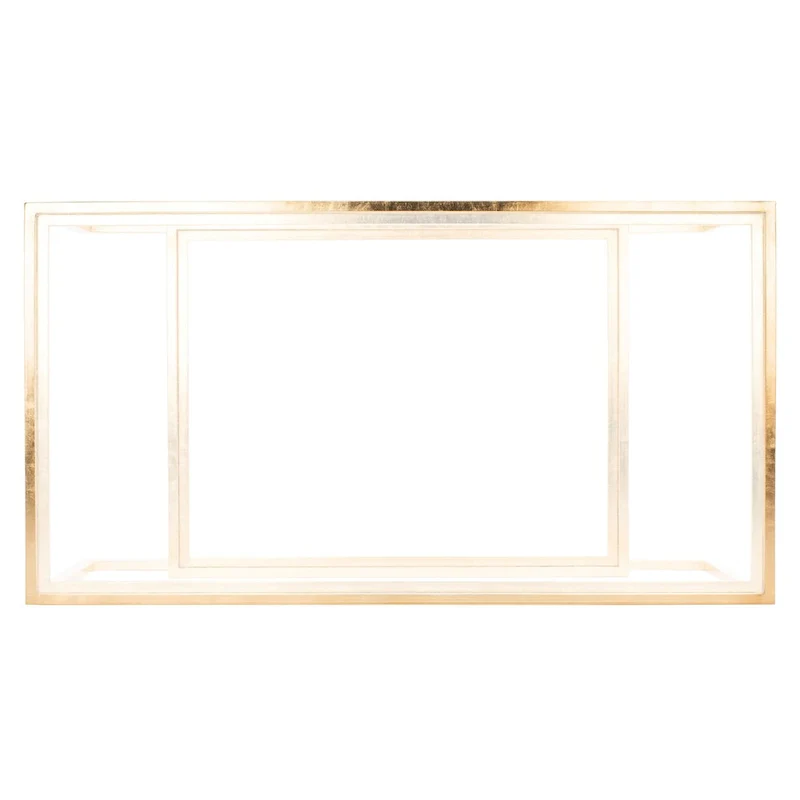SAFAVIEH Couture Delila Rectangle Gold Leaf Coffee Table - 51.3 W x 27.5 L x 17.8 H - 51Wx28Dx18H