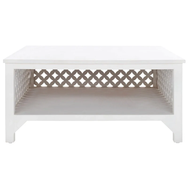 SAFAVIEH Bernardina Square Single Shelf Coffee Table - 34 L x 34 D x 16 H - 34Wx34Dx16H