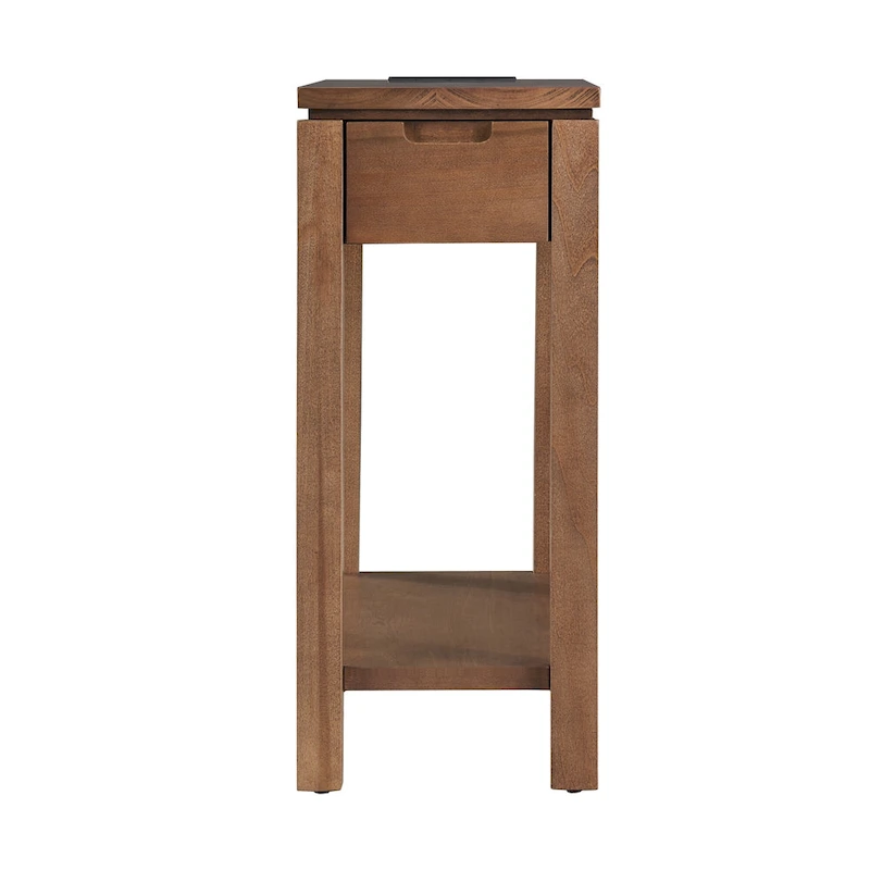 Leick Home Charging Cade Wood Side Table with Drawer