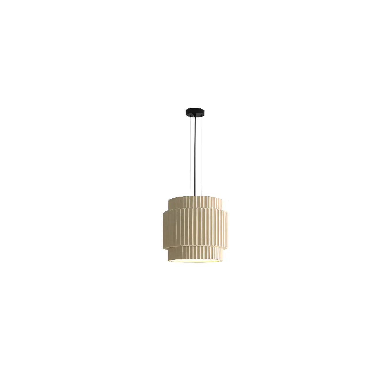 Modern White Stripe Cylinder Resin Pendant Light for Living Room