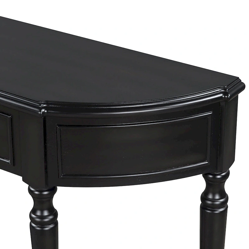 Nestfair Retro Wooden Console Table with Open Shelf Two Drawers