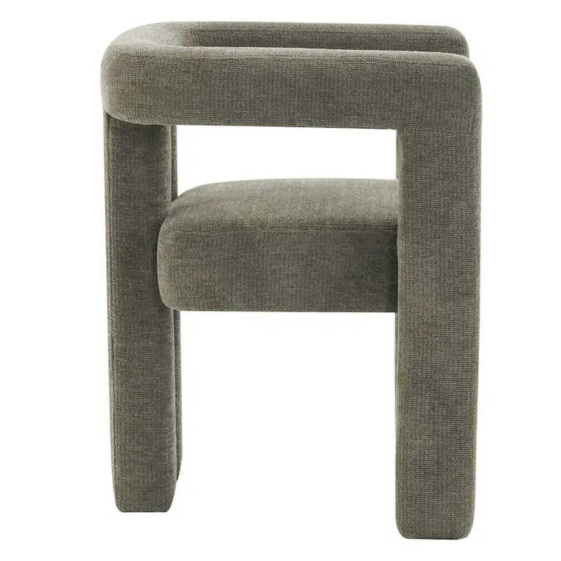 Set of 1 Chic design Barrel shaped Fabric Upholstered Accent Armchair