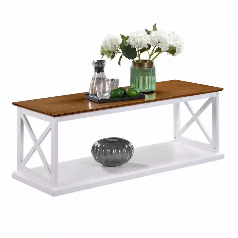 Coventry Coffee Table with Shelf Driftwood/White - Breighton Home