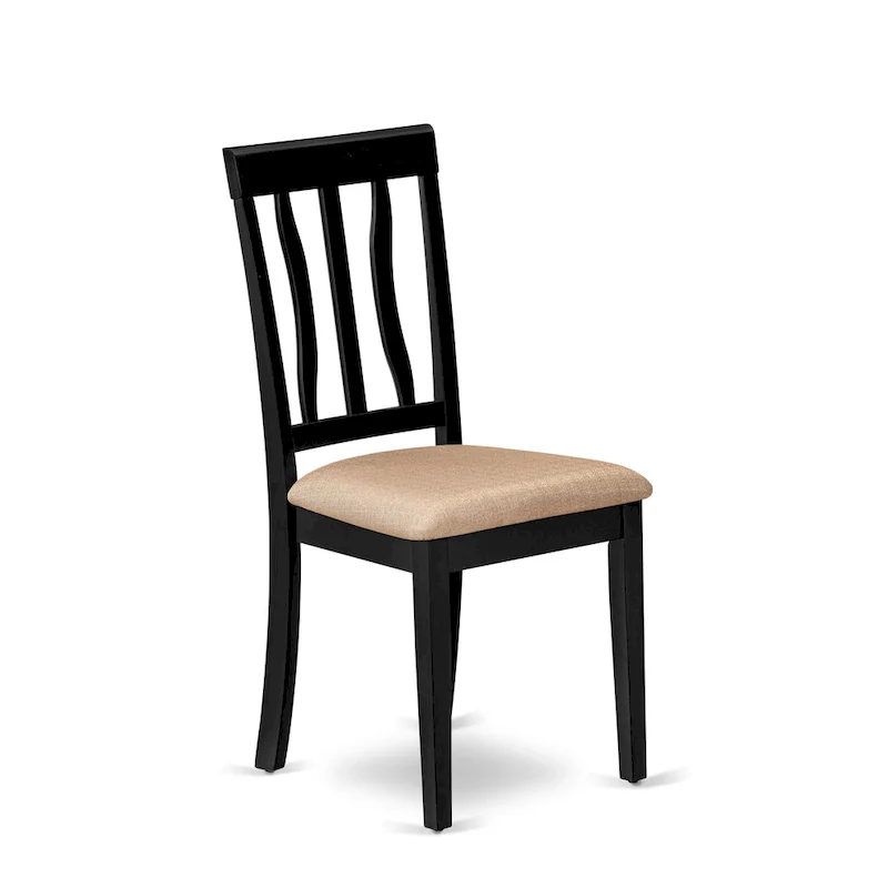 East West Furniture 9 Piece Kitchen Table Set- a Dining Table and 8 Dining Room Chairs, Black & Cherry (Seat Options)