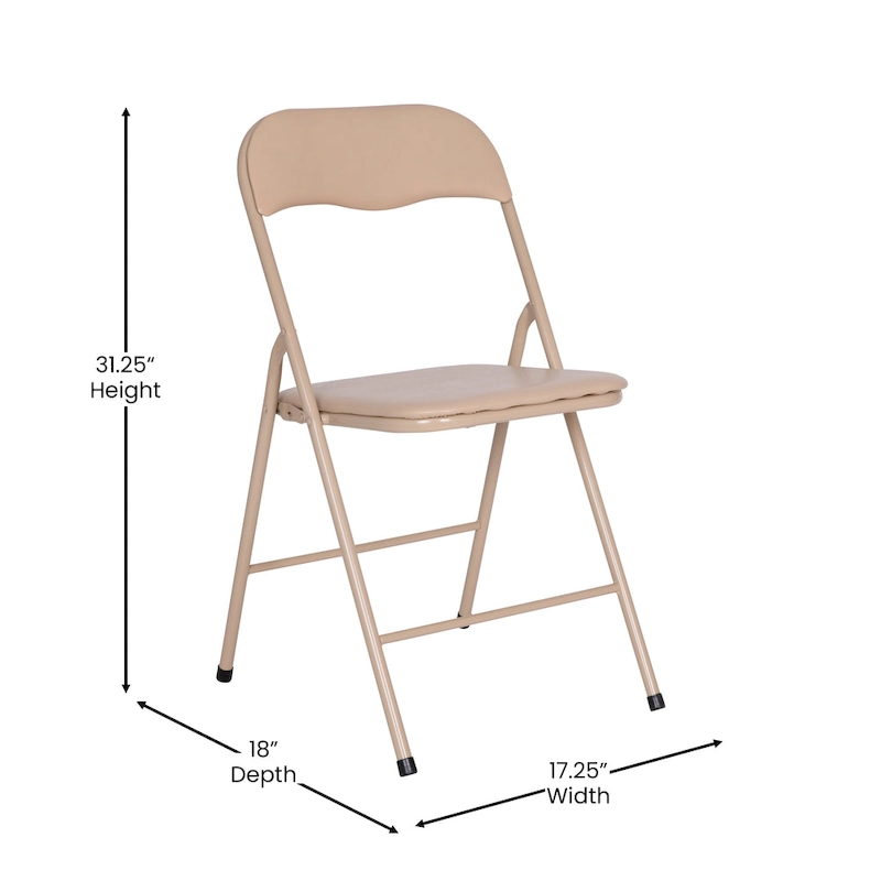 5 Piece Folding Card Table and Chair Set with Upholstered Table Top - 33.5W x 33.5D x 27.75H