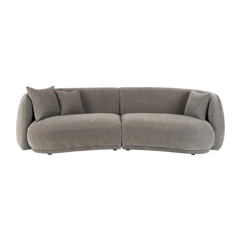 Neutral Modern 4 Seat Rectangle Curved Sofa - 117 x 49 x 31