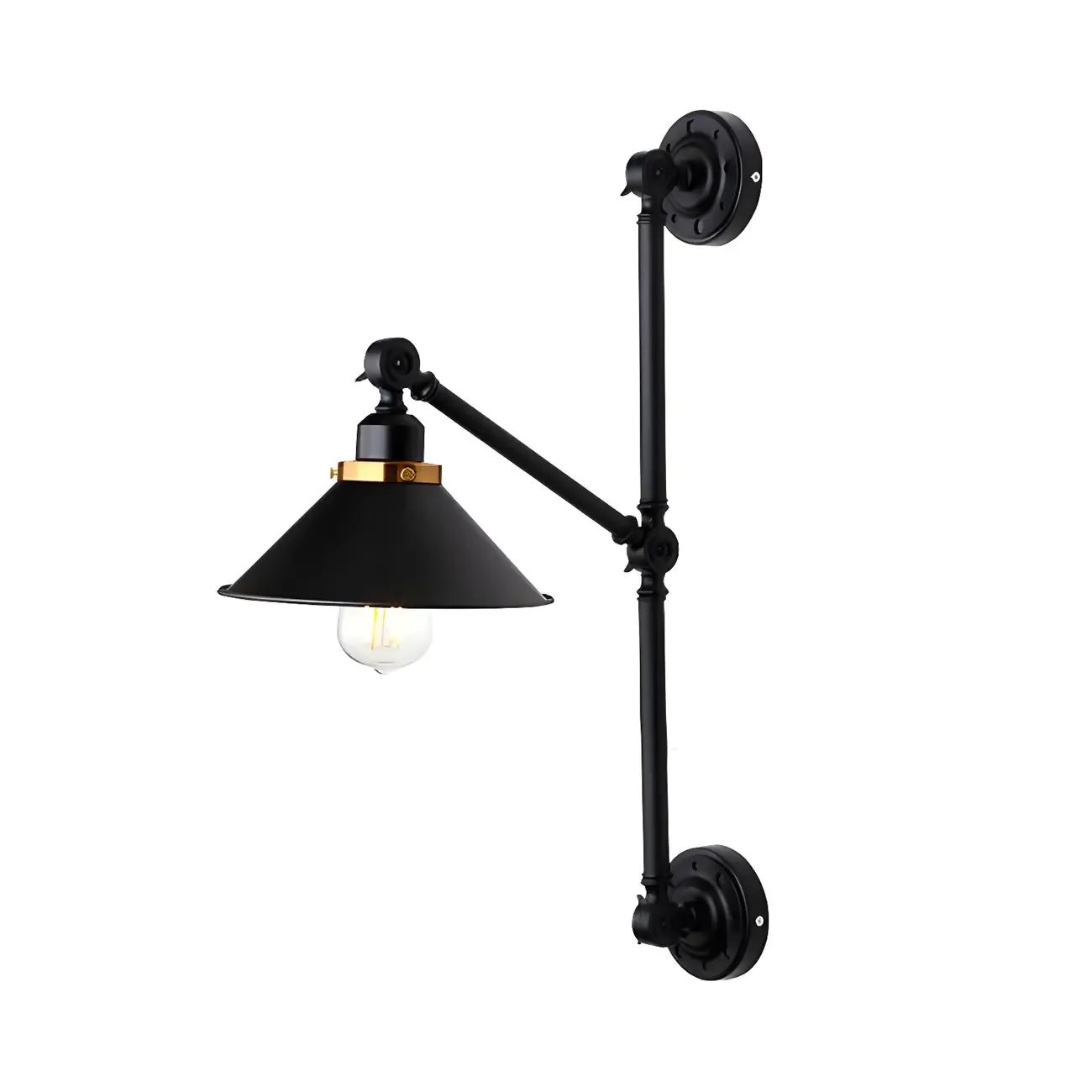 Black Metal Trestle Base Swing Arm Wall Light