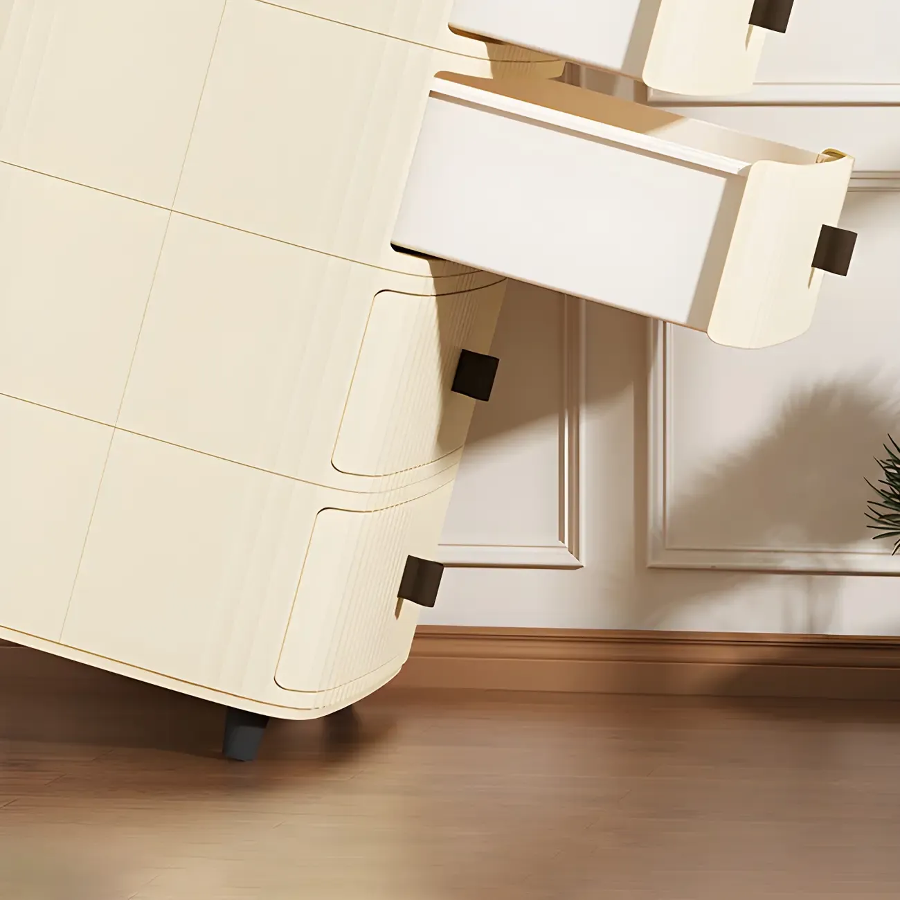 Modern Black And White Grid Top Nightstands with Drawers